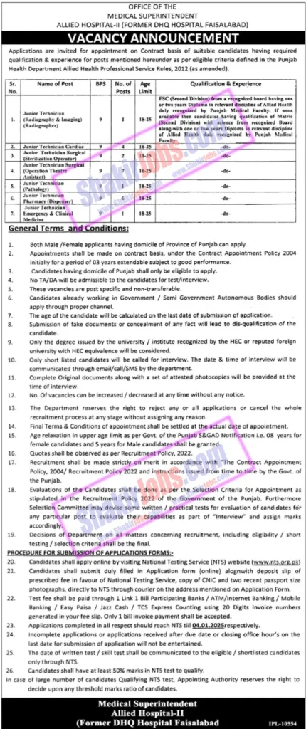Allied Hospital Faisalabad Jobs 2025 Online Apply